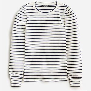 J. Crew Vintage rib puff-sleeve T-shirt in stripe